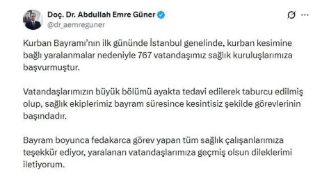 İstanbul’da bayramın birinci günü 767 kişi kurban keserken yaralandı